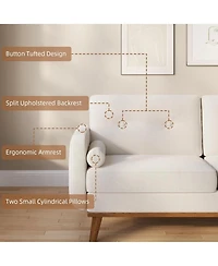 gaomon 65 Inch Loveseat Sofa Mid Century Modern Couch Comfortable Linen Upholstered Two Seat Deep Bedroom Office