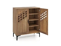 Slickblue 4-Tier Farmhouse Shoe Cabinet with Removable Shelves