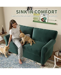 Streamdale Furniture Modern Corduroy 2-Seater Sofa with Removable Cushions & Padded Armrests