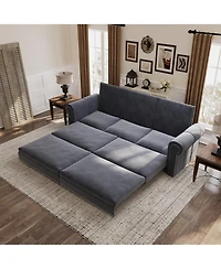 Streamdale Furniture Chesterfield King Pull Out Sleeper Sofa Bed, Velvet