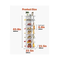 Slickblue 7-Tier Rotating Shoe Rack 360° Spinning Carousel
