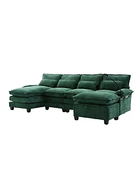 Streamdale Furniture 106" U-Shape Sectional Sofa Cloud Couch, Chenille