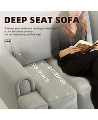 Streamdale Furniture Comfy 90.2" 4-Seater Teddy Fabric Convertible Sleeper Sofa Bed