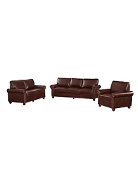 Streamdale Furniture Living Room Sofa with Storage Sofa 1+2+3 Sectional Burgundy Faux Leather