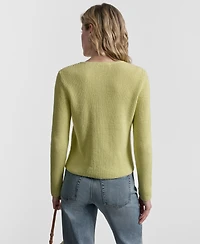 Dkny Jeans Women's Long-Sleeve Tuck Stitch Crewneck Cardigan