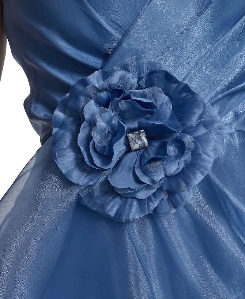 Eliza J Women's Sleeveless V-Neck Ruffle Gown