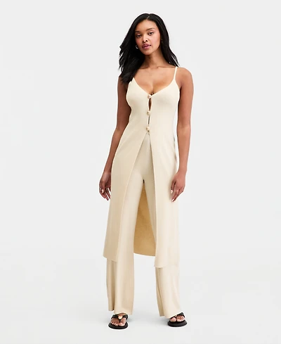 Bar Iii Women's Shimmer Knit Duster Tank Top, Macy's Exclusive