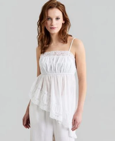 Now This Womens Asymmetric Lace Trim Top Macys Exclusive