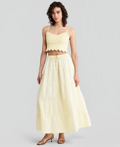 And Now This Women's Cotton Tiered Pull-On Maxi Skirt, Macy's Exclusive