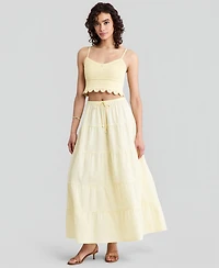 And Now This Women's Cotton Tiered Pull-On Maxi Skirt, Macy's Exclusive