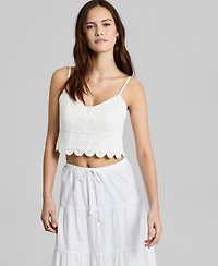 And Now This Women's Cotton Crochet Cropped Top, Macy's Exclusive