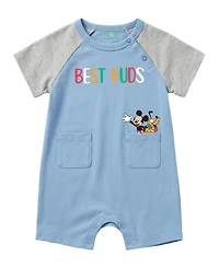 Disney Baby Boys' Mickey Print Romper and Hat, 2-Piece Set
