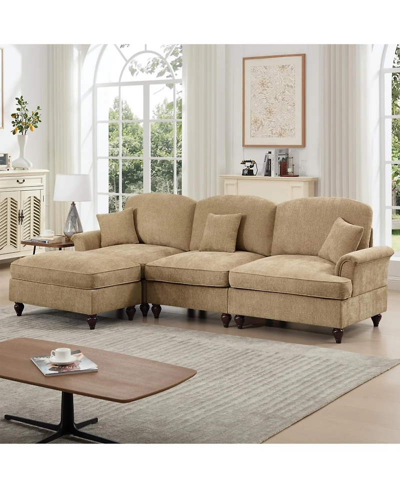 Streamdale Furniture Mid Century Modular Sectional Sofa with Ottoman