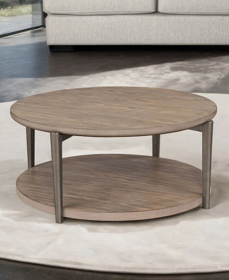 Tayen 43.3" Round Bottom Shelf Coffee Table