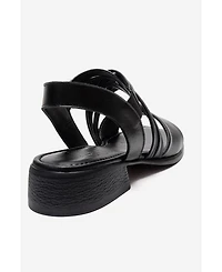Forever & Always Shoes Women's Livello Leather Multi Strap Sandal