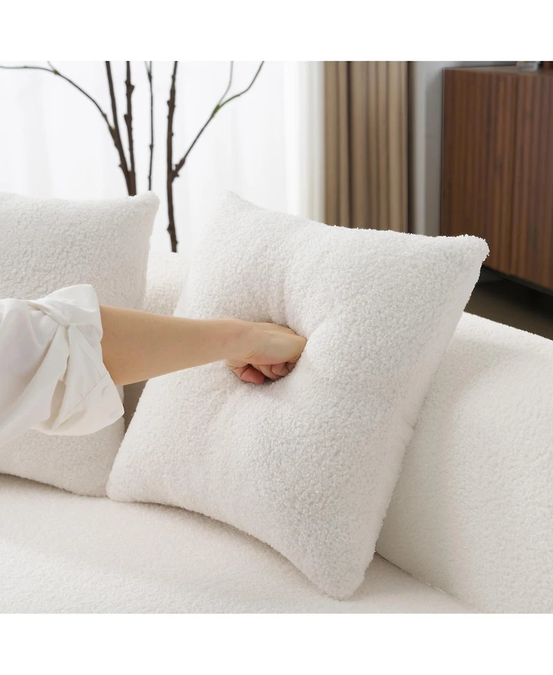 Streamdale Furniture Streamdale Curved Teddy Velvet Sofa - Compact 4 Seater