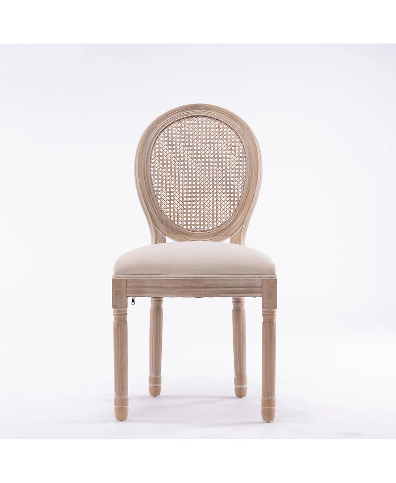 Streamdale Furniture French Style Solid Wood Rattan Back Dining Chair (Set of 2).