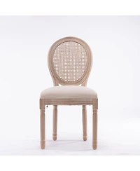 Streamdale Furniture French Style Solid Wood Rattan Back Dining Chair (Set of 2).