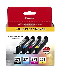 Canon Cli-271 4-Pack Ink Tanks for Pixma Mg, Ts Series Printers