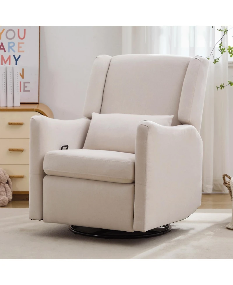 Streamdale Furniture Linen Wingback Swivel Rocker Recliner Chair