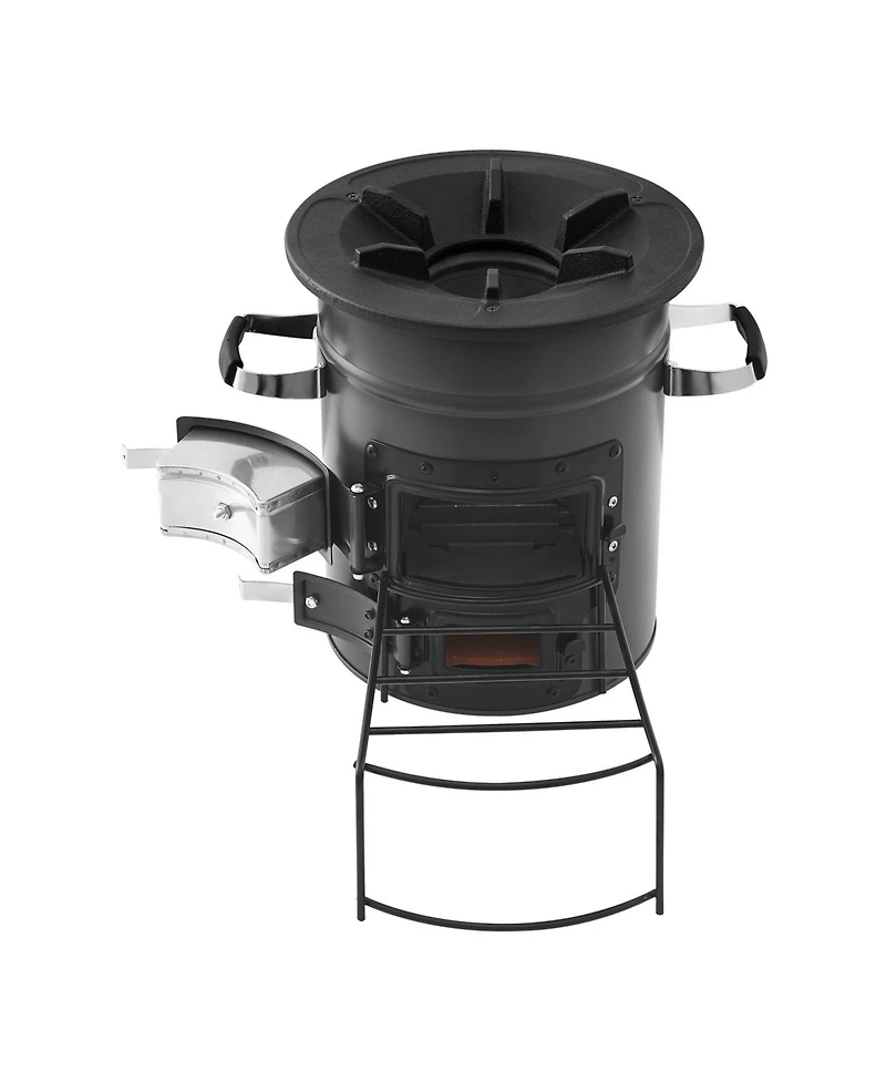 Ecooso Portable Spcc Steel Camping Rocket Stove with Carry Bag, Double Door