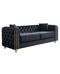 Streamdale Furniture 86" Modern Tufted Sofa with Toss Pillows