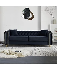 Streamdale Furniture 86" Modern Tufted Sofa with Toss Pillows