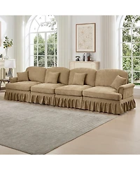 Streamdale Furniture Elegant Mid-Century 4-Seater Chenille Sofa, Flared Arms,