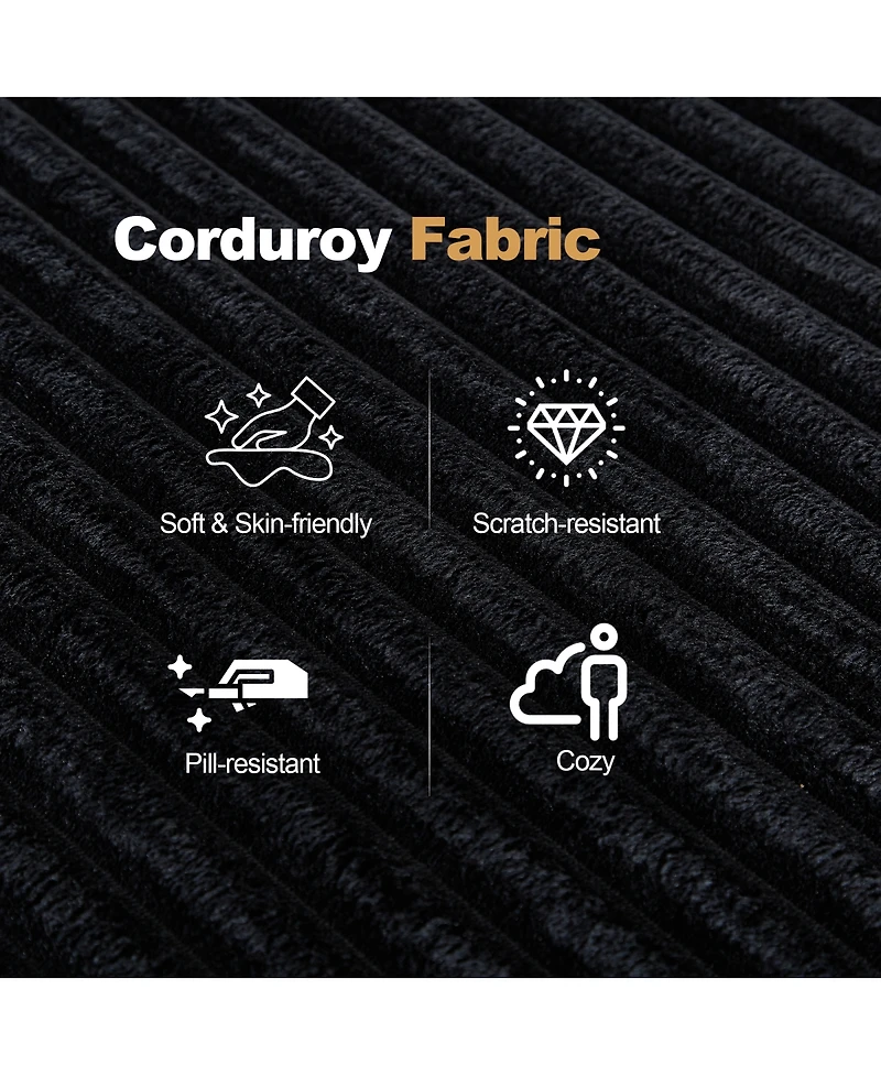 Streamdale Furniture Plush Corduroy Modular Sectional Sofa - Flexible, Comfortable, No Assembly