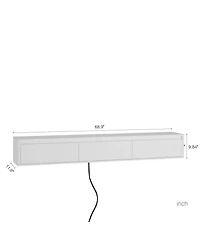 Streamdale Furniture Floating Tv Stand with Led Lights & Power Outlet