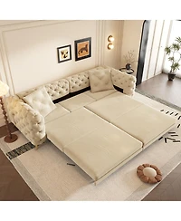 Streamdale Furniture Apricot 3-in-1 Convertible Sleeper Sofa, Pull Out Sofa Bed, Modern Couch