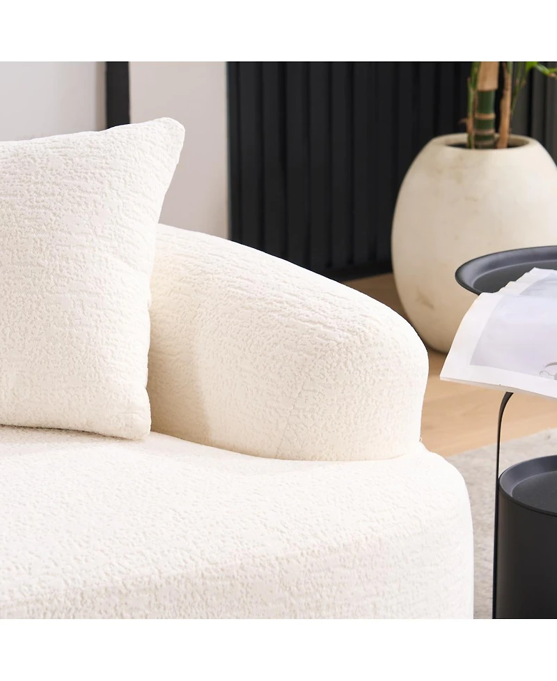 Streamdale Compact Chenille Sofa with 3 Decorative Pillows