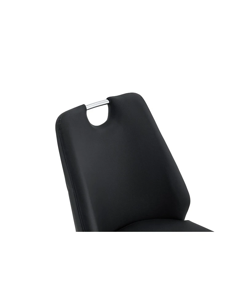 Streamdale Furniture Faux Leather Dining Chairs Set of 4 with Gold Mesh Texture & Silver Back Ring (Set of 4)