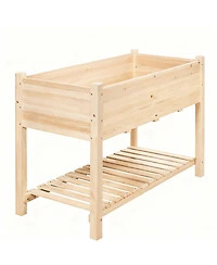 Yigii Solid Fir Raised Garden Bed with Storage