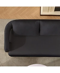 Streamdale Furniture Streamdale Modern Teddy Fleece Upholstered Chair with Gold Metal Legs