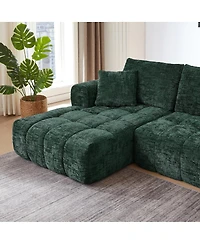 Streamdale Furniture Chenille L-Shape Luxury Sectional Oversized Sofa, Minimalist Design