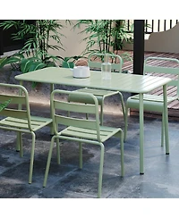 Streamdale Furniture Sella long green outdoor dining table for villa, courtyard, balcony, garden