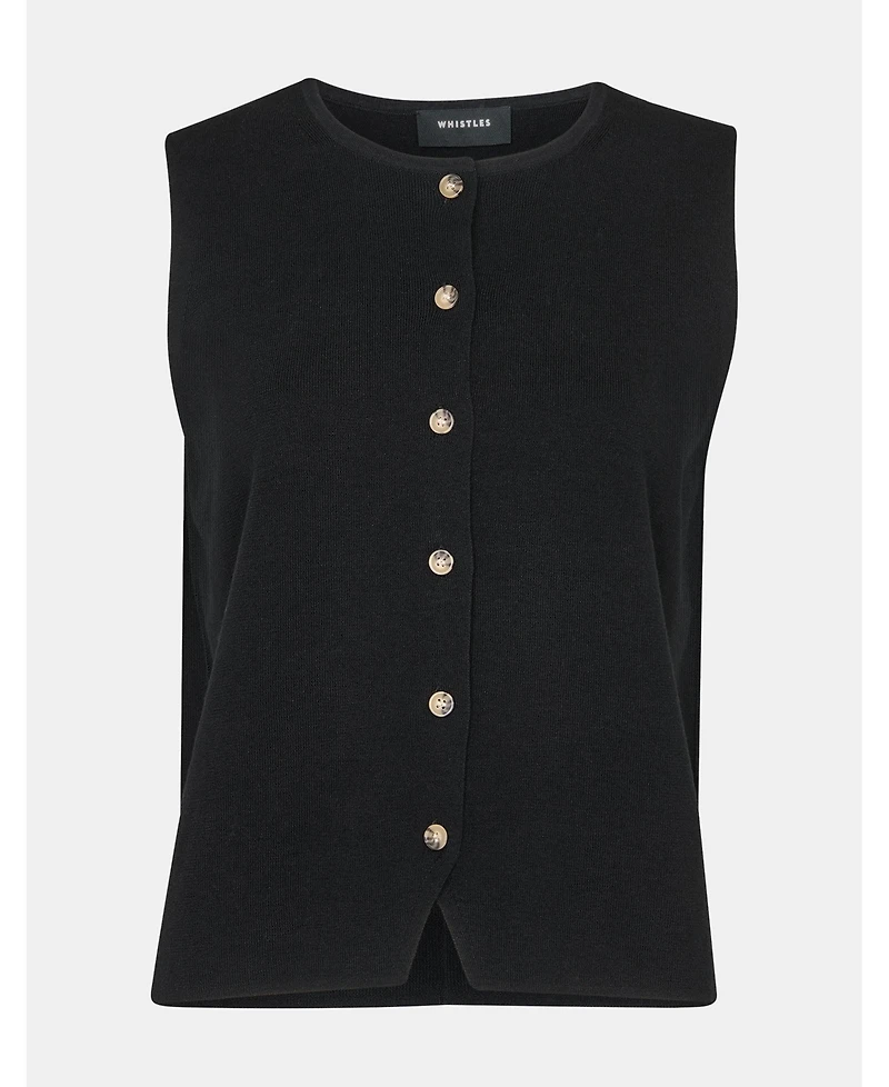 Whistles Women's Lucy Button Front Knit Tank