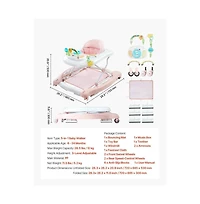 Slickblue Toddler 5-in-1 Walker with Wheels & Adjustable Height Seat