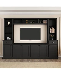 Streamdale Furniture Minimalist Entertainment Wall Unit Set with Bridge for TVs Up to 75"