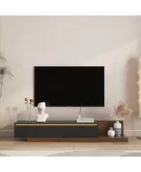 Streamdale Furniture Modern Tv Stand with Led Lights & Storage for Living Room