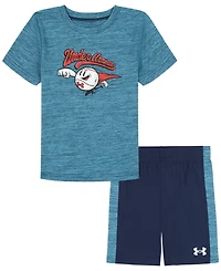 Under Armour Boys' 2T-7 Crewneck T-Shirt and Shorts, 2-Piece Set