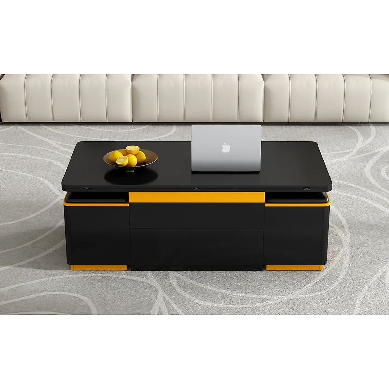 Streamdale Furniture Streamdale Lift-Top Coffee Table with Storage Stools & Foldable Top