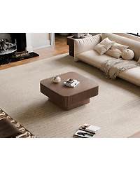 Streamdale Furniture Walnut Square Coffee Table with Storage