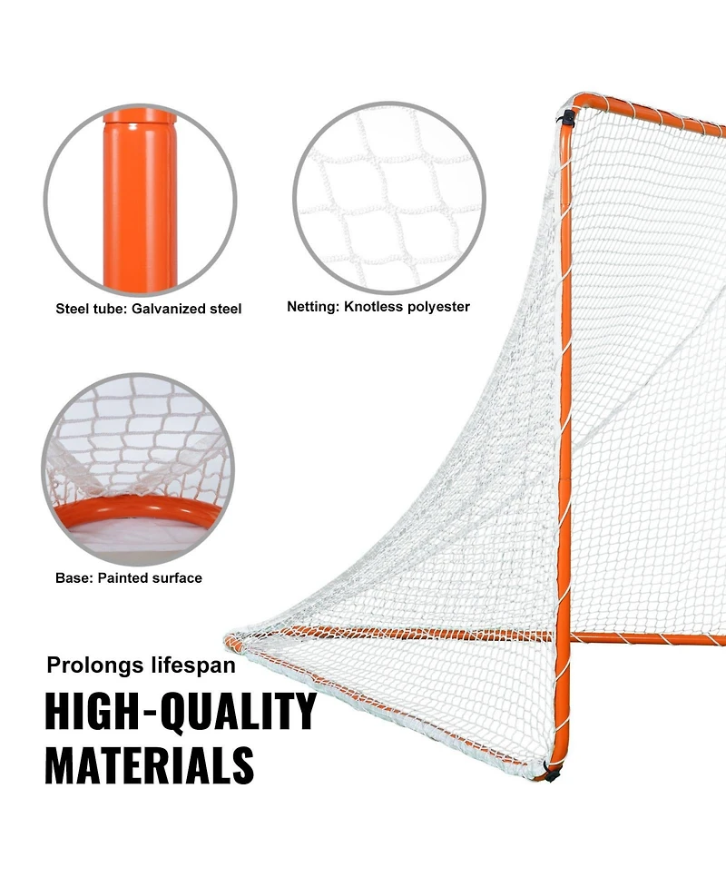 Mecale 6 x 6 Ft Lacrosse Goal with Steel Frame and Carry Bag