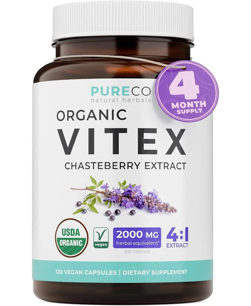 Pure Co Organic Vitex Chasteberry Supplement for Women