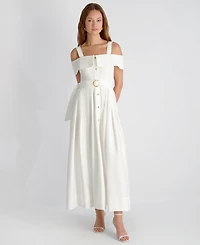 French Connection Women's Off-The-Shoulder Midi Shirtdress