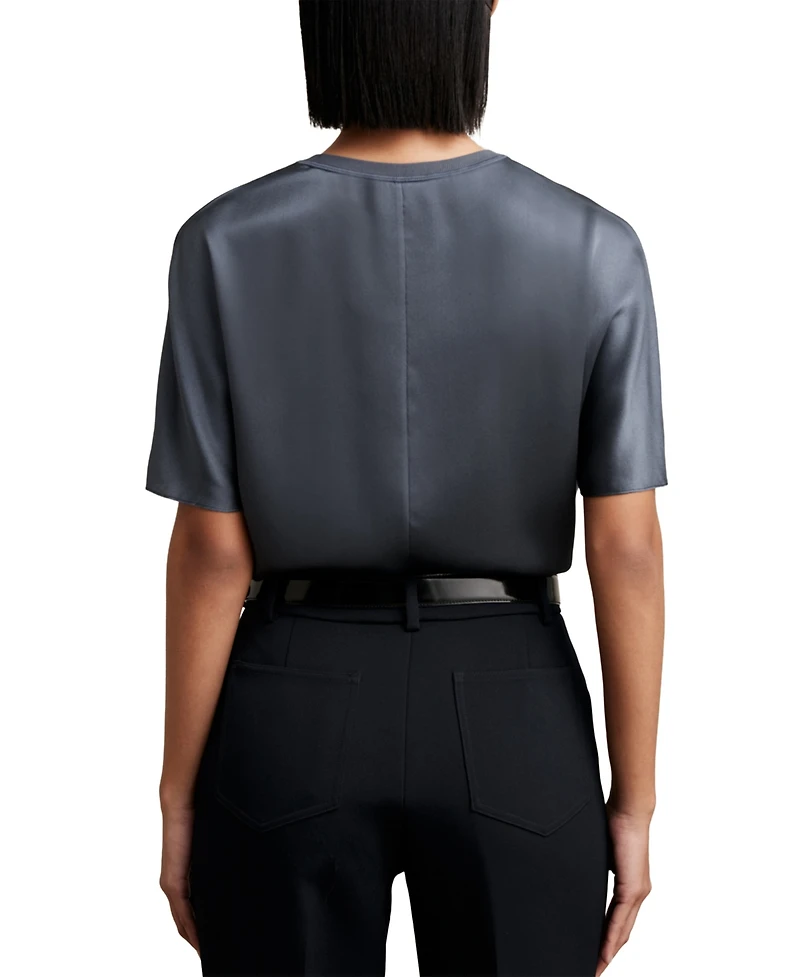 Reiss Women's Silk Short-Sleeve Top