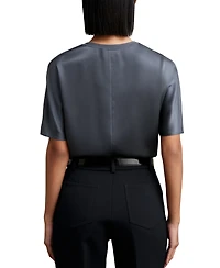 Reiss Women's Silk Short-Sleeve Top