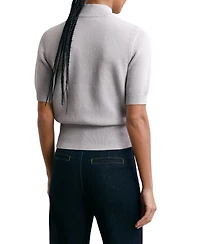 Reiss Women's Cotton and Wool Funnel-Neck Knit Top